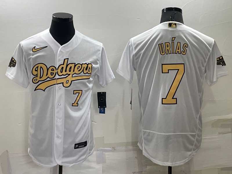 Los Angeles Dodgers #7 Julio Urias Number White 2022 All Star Stitched Flexbase Nike Jersey,We sell and wholesale Los Angeles Dodgers #7 Julio Urias Number White 2022 All Star Stitched Flexbase Nike Jersey on line form chian!